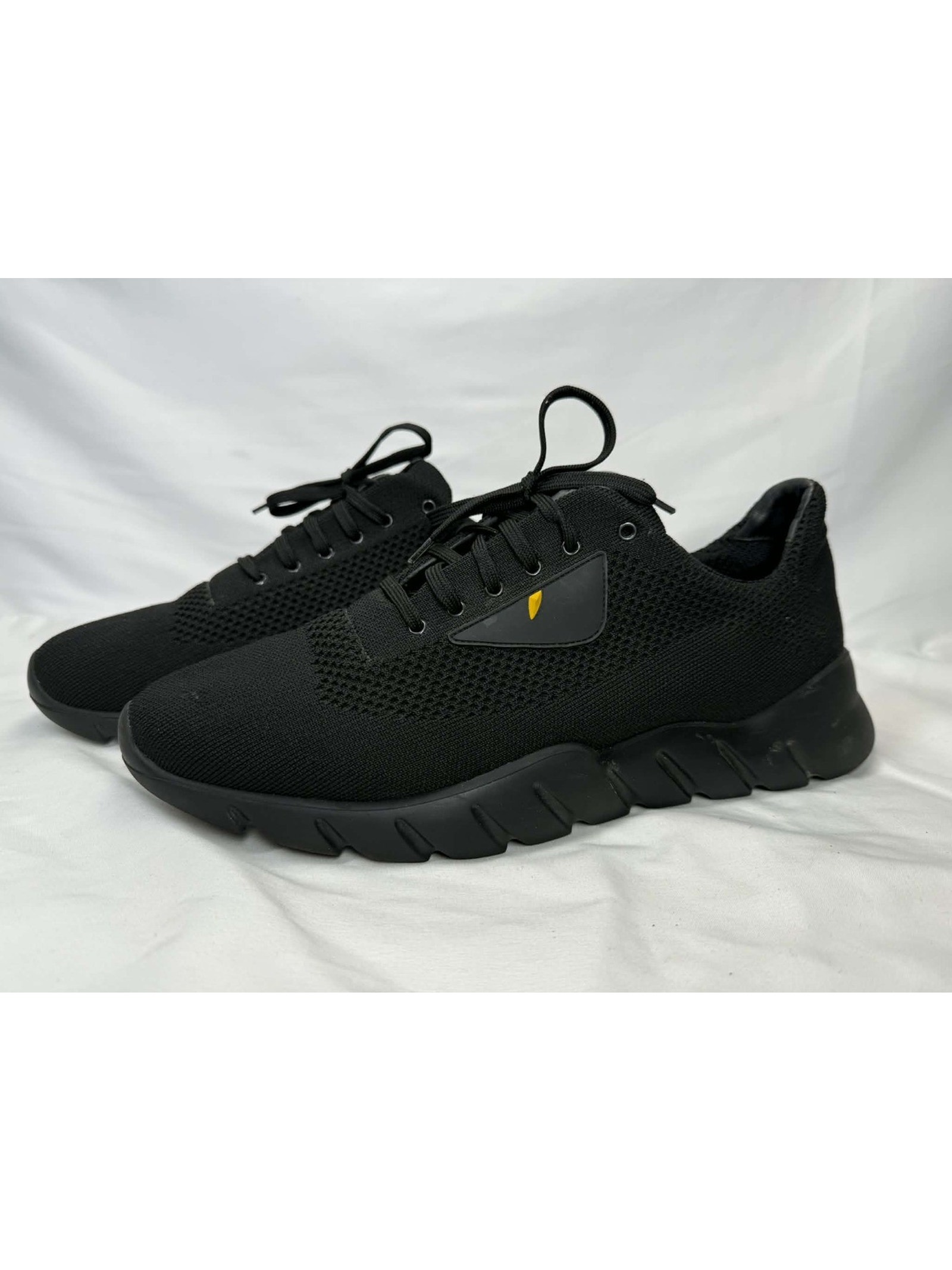 Fendi Fabric Runners Bag Bugs Black Sneaker Mens Size 11uk/12us Spb-Ts 343341